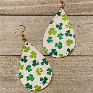 Faux Printed Leather Earrings